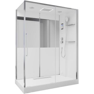 Душевая кабина Black and White Galaxy G8890 160х85 889000 с паром без гидромассажа